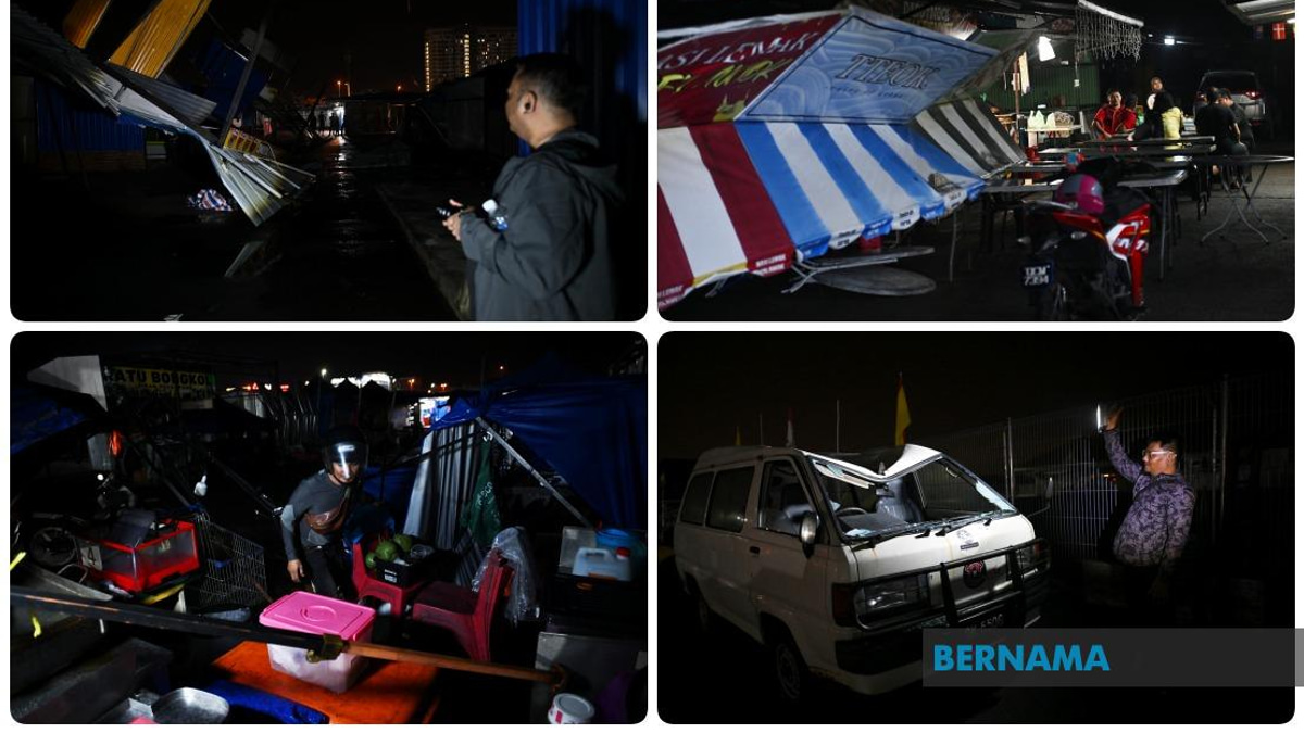 Severe Storm Wreaks Havoc on Kuching Night Market, Forcing Closure and Mass Vendor Losses