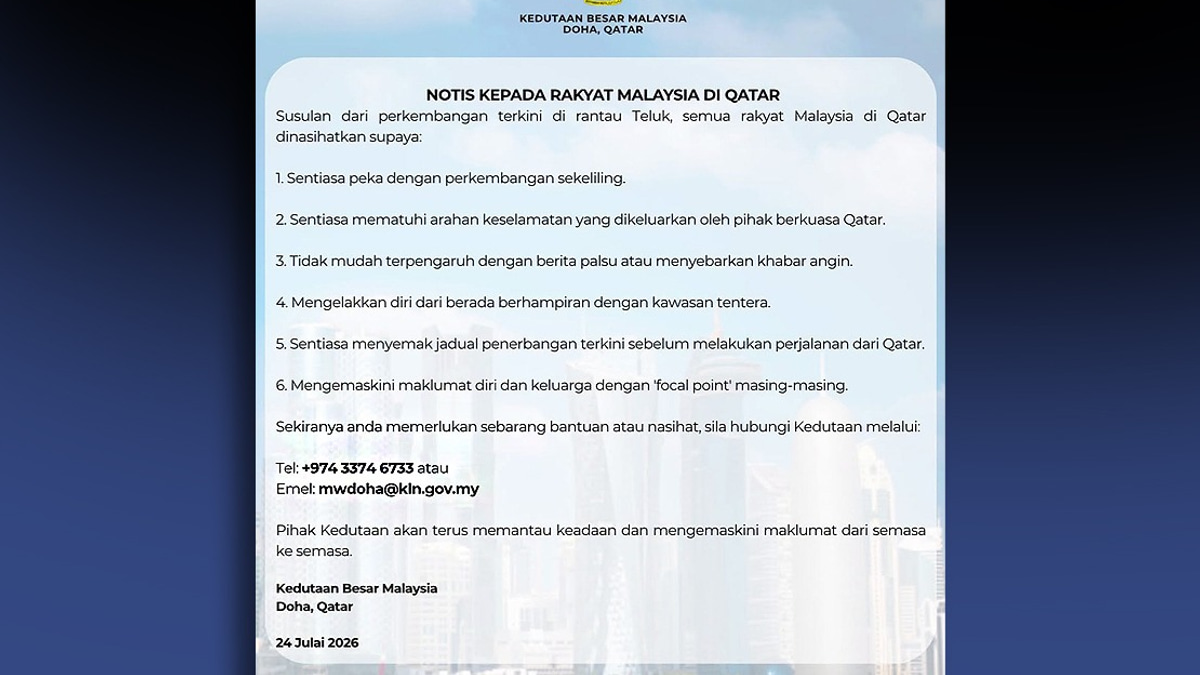 Malaysia's Embassy in Qatar Alerts Citizens to Security Risks, Urges Vigilance
