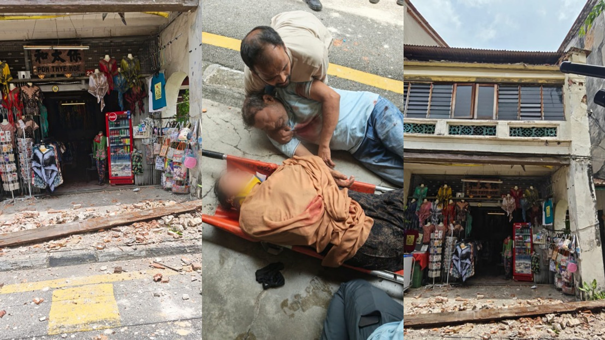 Heritage Building Collapse Injures Two Sri Lankan Tourists in George Town