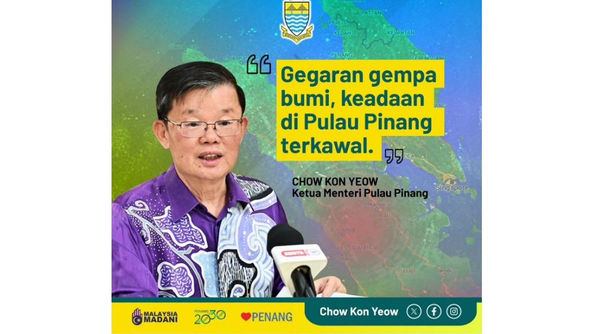 Penang Safe After North Sumatra Earthquake; No Casualties as Tremors Ripple Through State