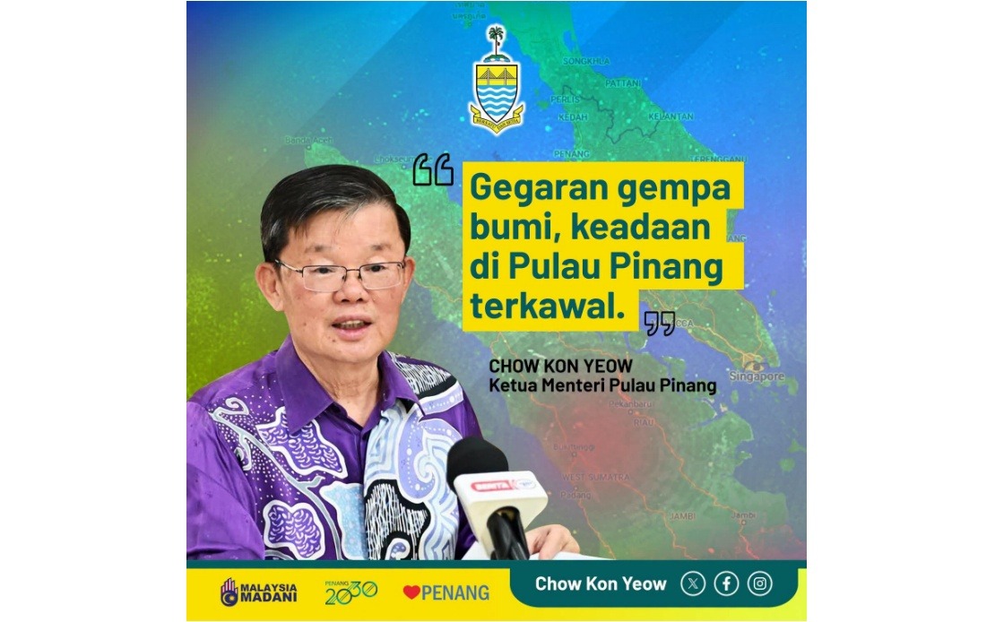 Penang Safe After North Sumatra Earthquake; No Casualties as Tremors Ripple Through State