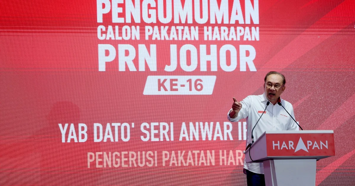 Anwar Calls on Johor Leadership to Challenge Past Governments on Revenue Allocation