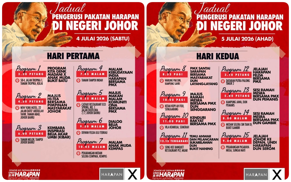 Anwar Steps Up Johor Campaign Push With Seven Events on Single Day