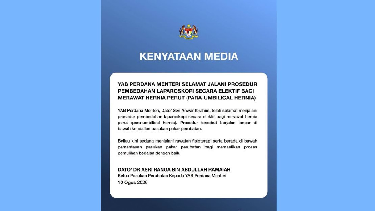 PM Anwar Ibrahim Successfully Treated for Abdominal Hernia