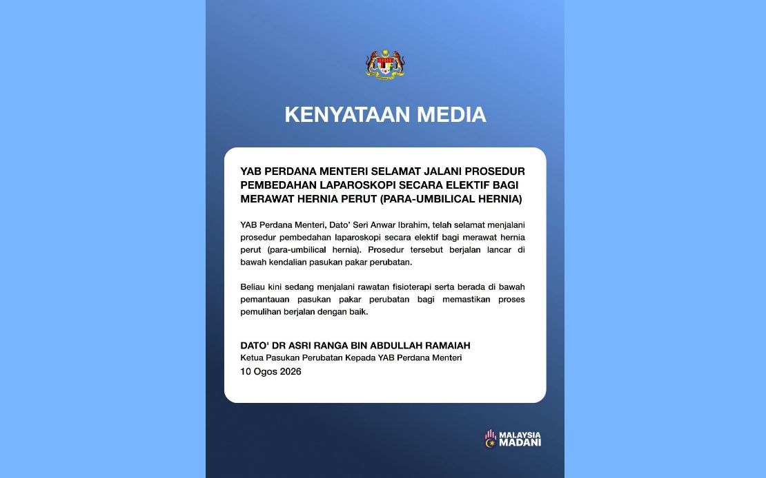 PM Anwar Ibrahim Successfully Treated for Abdominal Hernia
