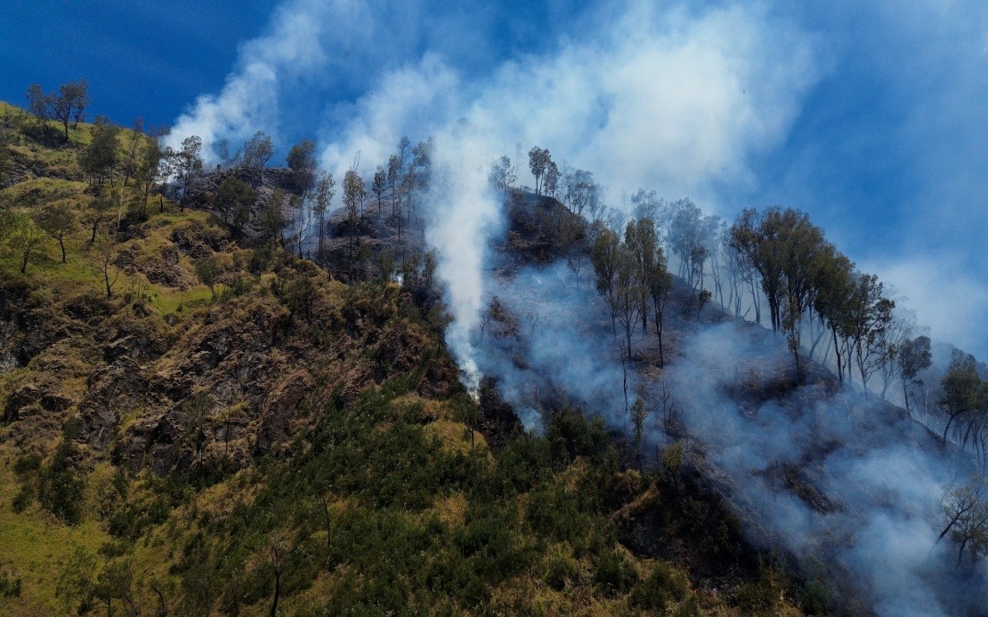 Indonesia Shuts Mount Bromo to Visitors as Wildfire Burns Through East Java