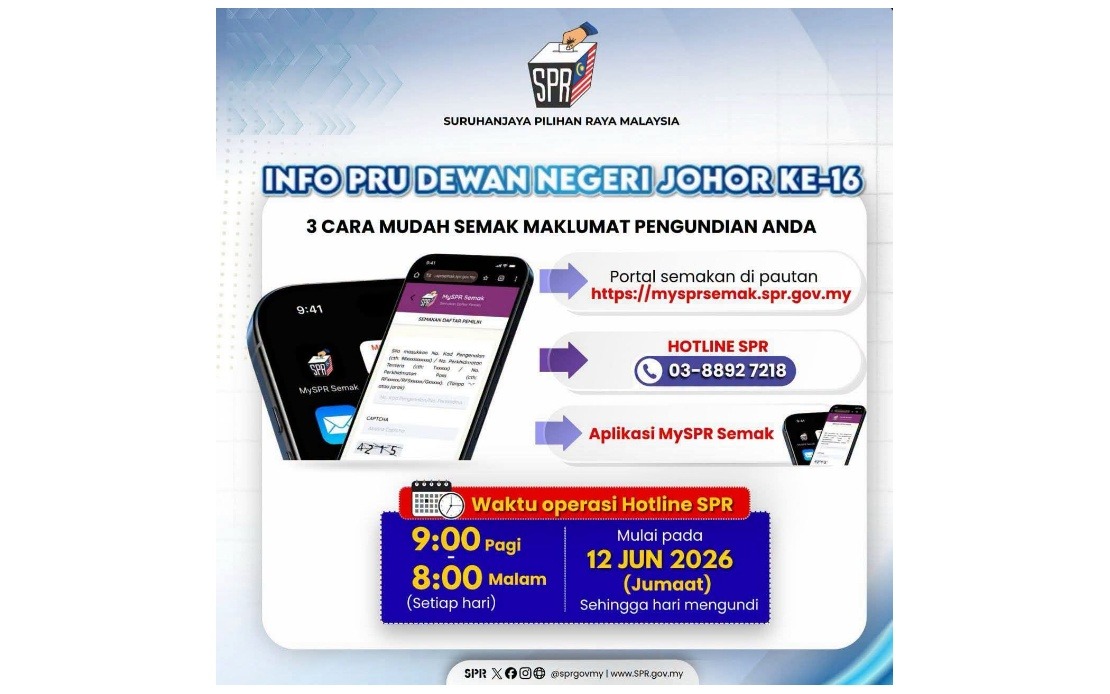 Johor Election Commission Urges Voters to Verify Polling Stations Before Saturday's State Vote