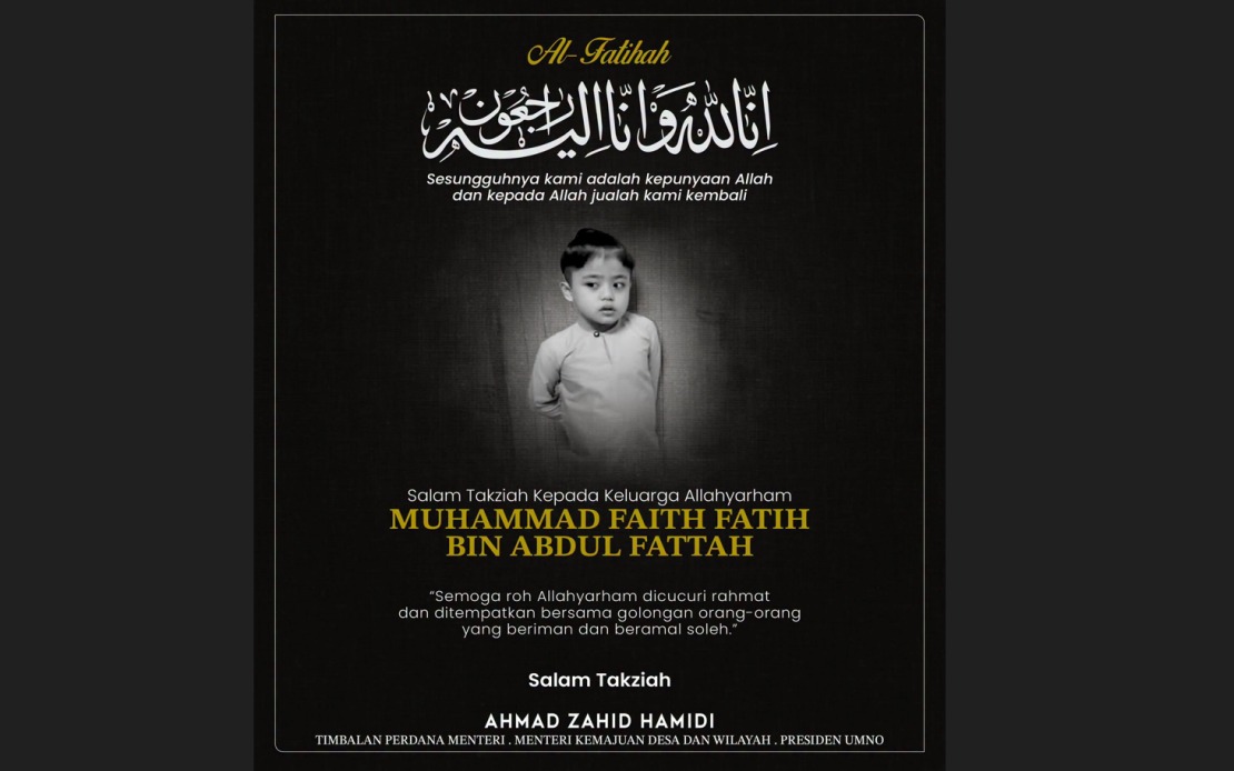 DPM Zahid Expresses Grief Over Death of Autistic Child in Perak