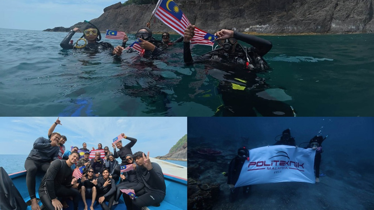 Politeknik Jeli Makes Patriotic Splash: Underwater Flag Display Doubles as Dive Training
