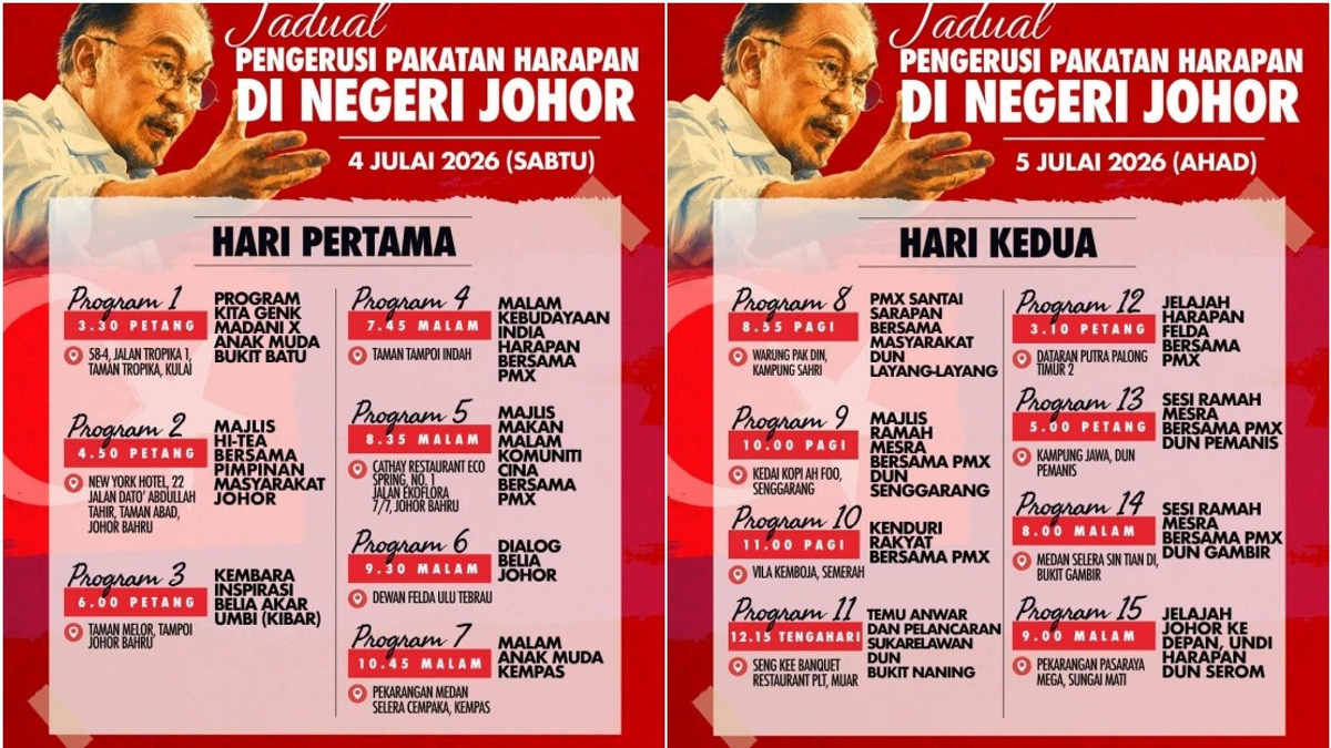 Anwar To Rally PH Support Across Johor With Intensive 15-Stop Weekend Campaign
