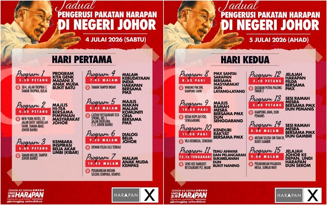 Anwar To Rally PH Support Across Johor With Intensive 15-Stop Weekend Campaign