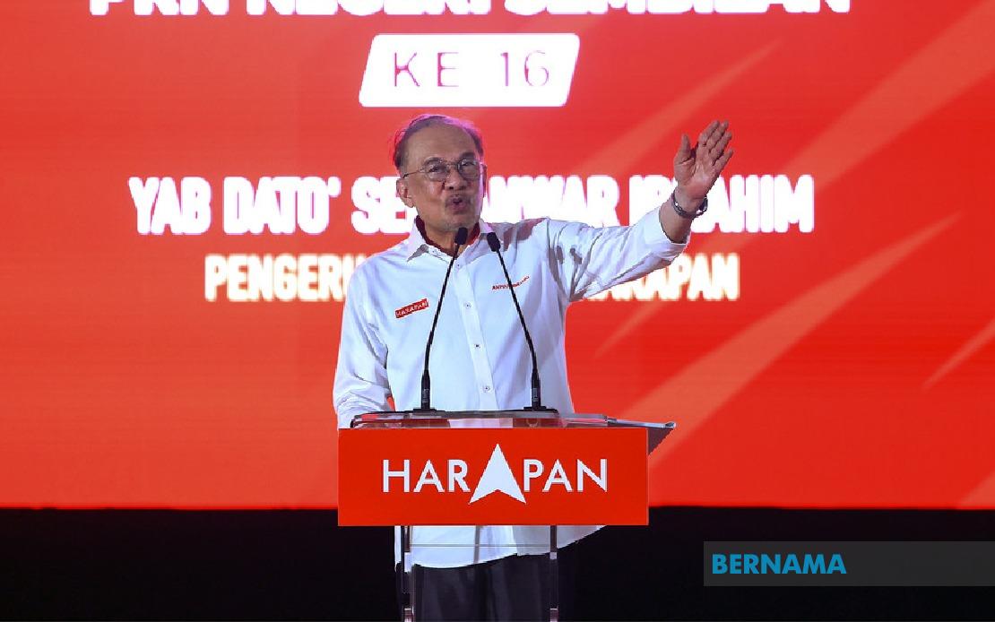 Anwar Urges Negeri Sembilan Voters to Back Pakatan Harapan for Development Continuity