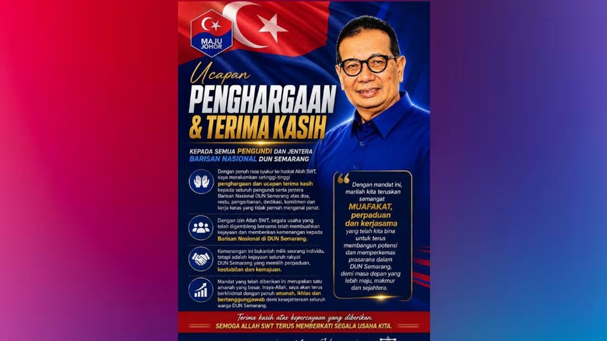 Samsolbari Jamali Wins Historic Sixth Term in Semarang as Barisan Nasional Consolidates Johor Rule