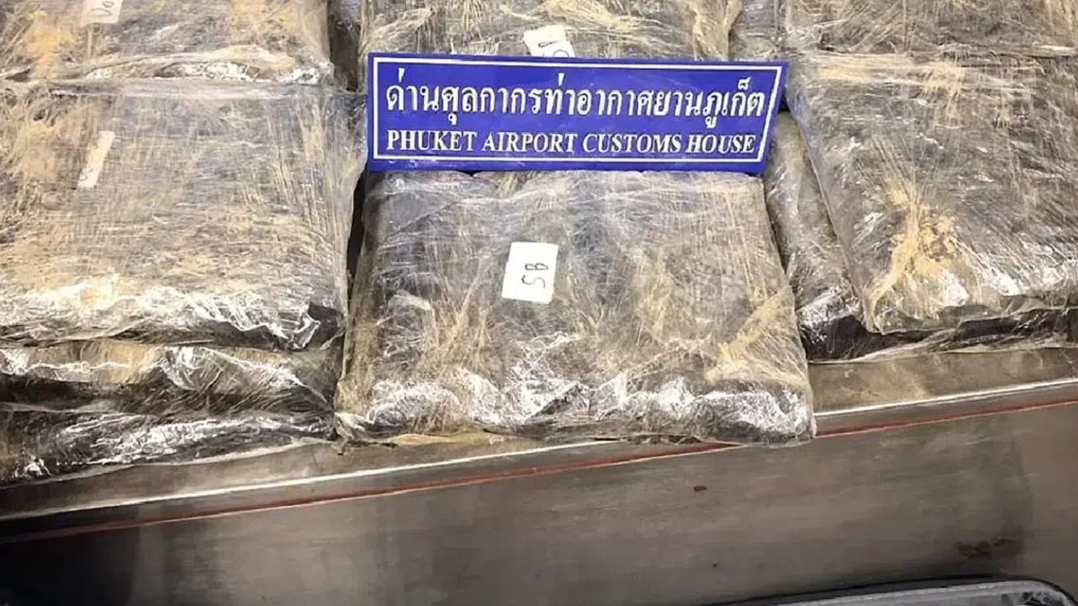 Two women held at Phuket airport with 32kg cannabis in luggage