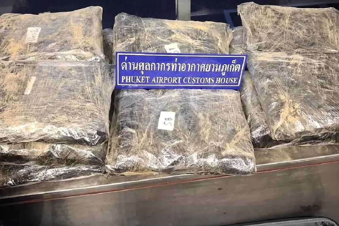 Two women held at Phuket airport with 32kg cannabis in luggage