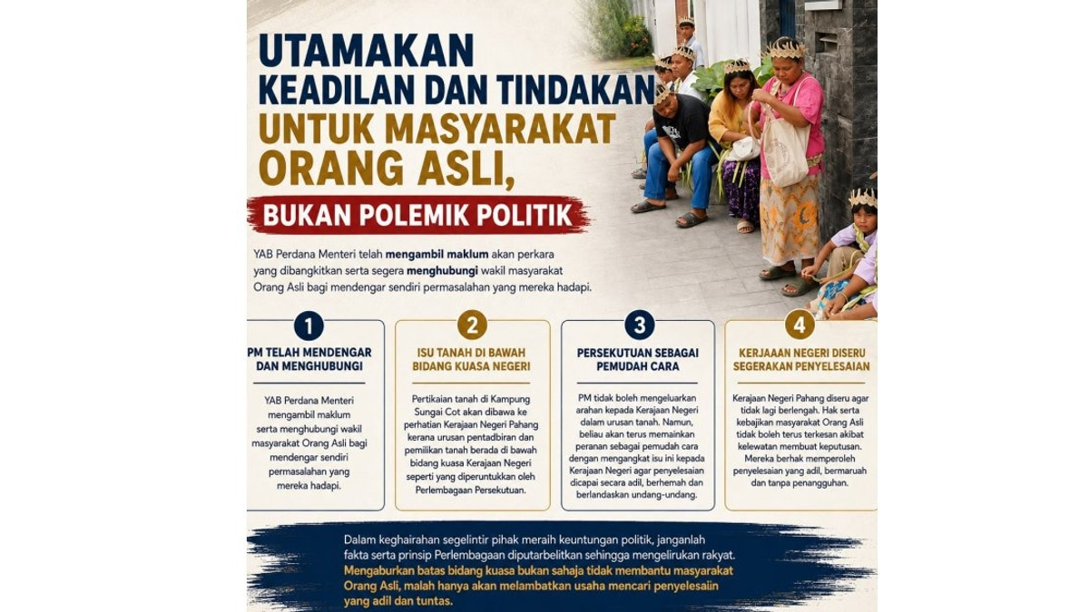 Anwar Pledges Continued Facilitation on Kampung Sungai Cot Orang Asli Land Dispute
