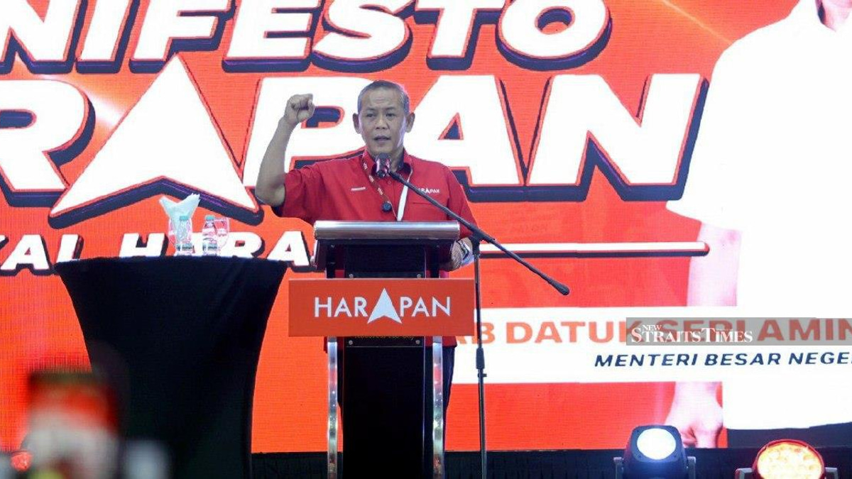 Negri Sembilan BN manifesto 'lifts key pledges from PH', alleges incumbent Menteri Besar Aminuddin