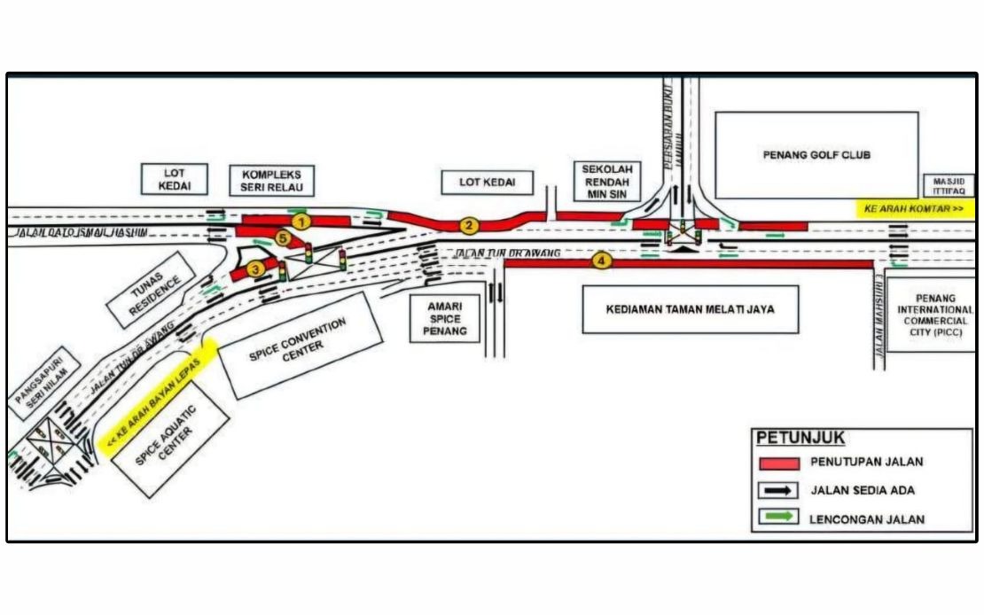 Penang to Face Extended Road Closures for Mutiara Line LRT Construction