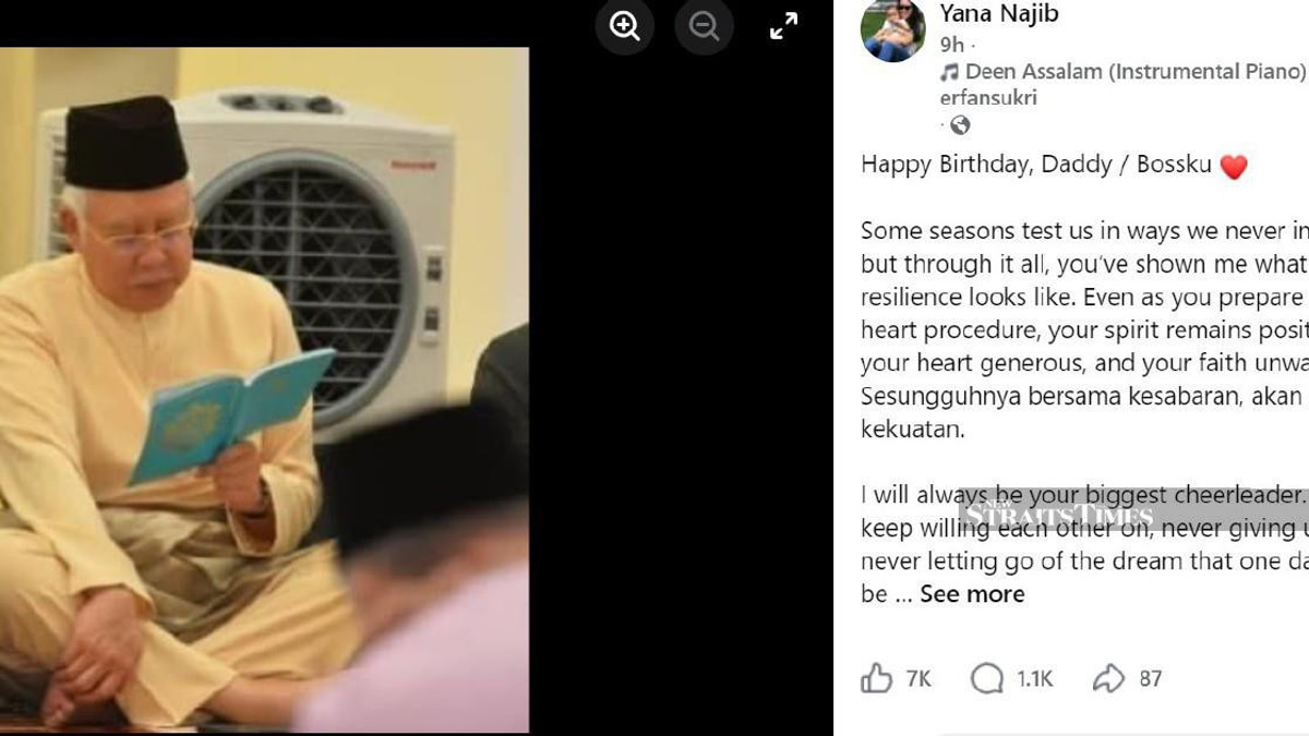 Najib Expresses Gratitude as Daughter Shares Emotional Birthday Tribute Amid Health Procedure