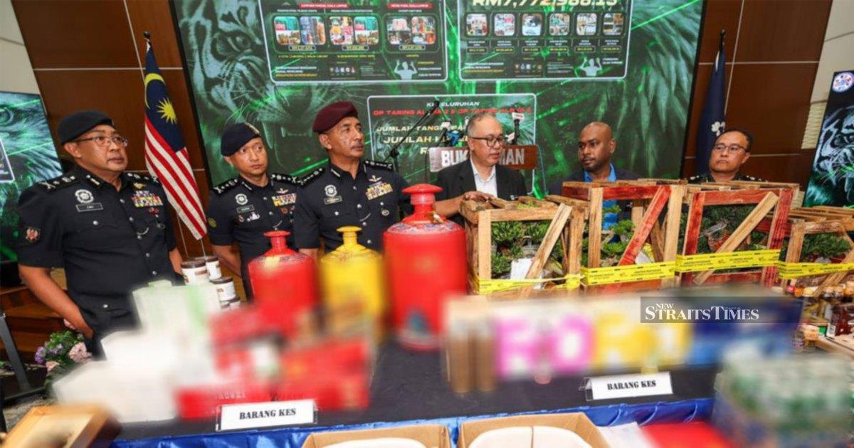 Police bust smuggling rings, arrest five and confiscate RM12.8mil in contraband