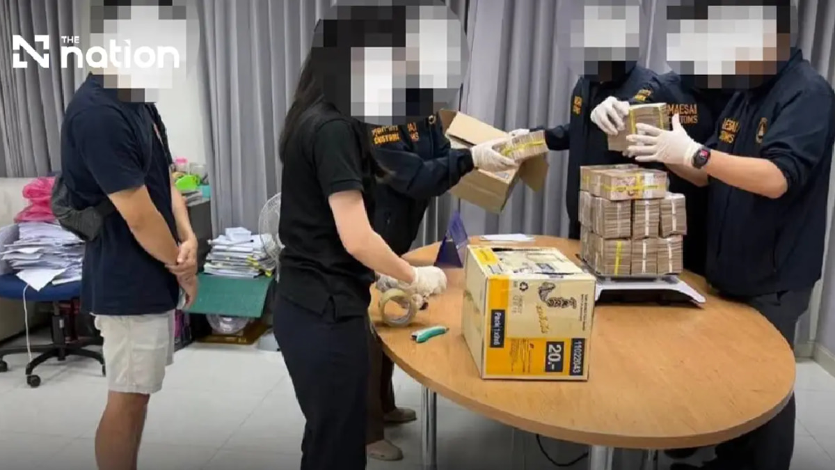 Thai customs intercepts 23 million baht smuggled in snack boxes at Myanmar border