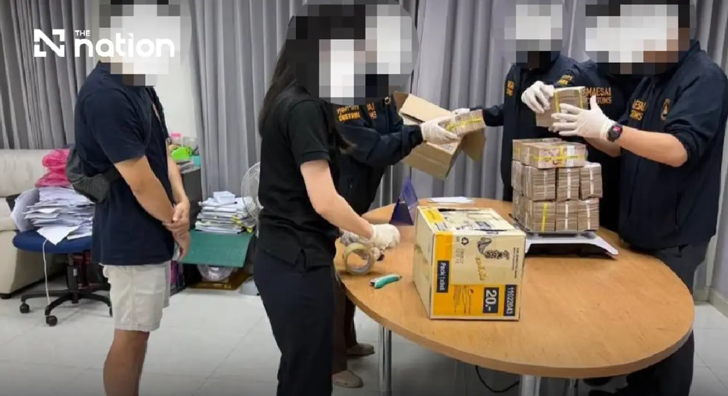 Thai customs intercepts 23 million baht smuggled in snack boxes at Myanmar border